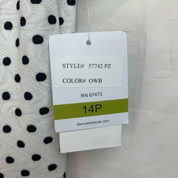Danny and Nicole Polka-dot Fit and Flare Dress Size 14P New - Picture 3 of 8